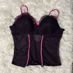 Per Lei Women's Pink and Black corset top